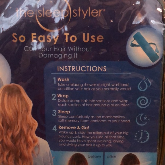 NWOT . Sleep Styler Large rollers for long/thick/curly hair. 8 rollers - Picture 3 of 9
